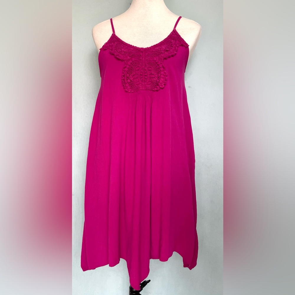 Xhilaration Fuchsia Hot Pink Sleeveless Mini Shift Dress Size M